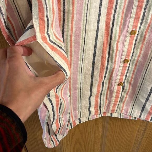 Duluth Trading Co Button Up Tunic Length Shirt   Hemp Organic Cotton Medium - Picture 6 of 7